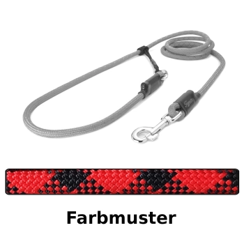 EASYLONG Hundeleine - L - 3m - rot mit schwarzen Kreuzen